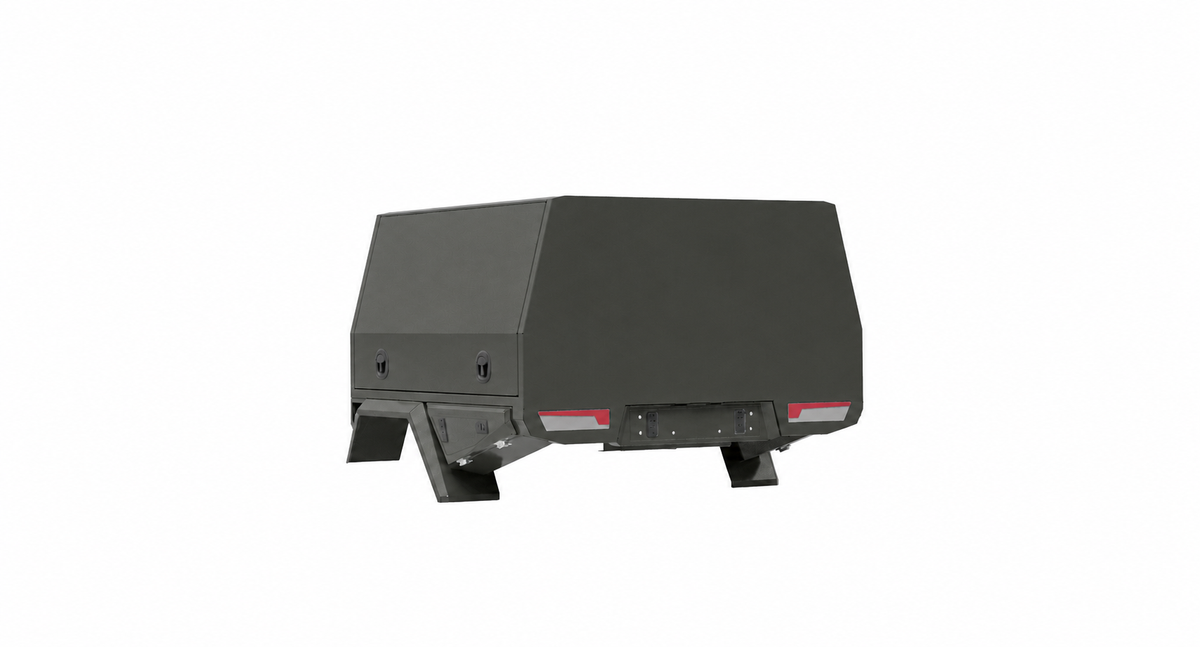 1700mm Chassis Mount - Matte Black, opposite rear three-quarter view, clean white background