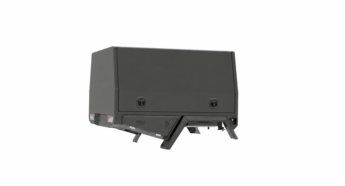 1700mm Chassis Mount - Matte Black, side rear view, clean white background