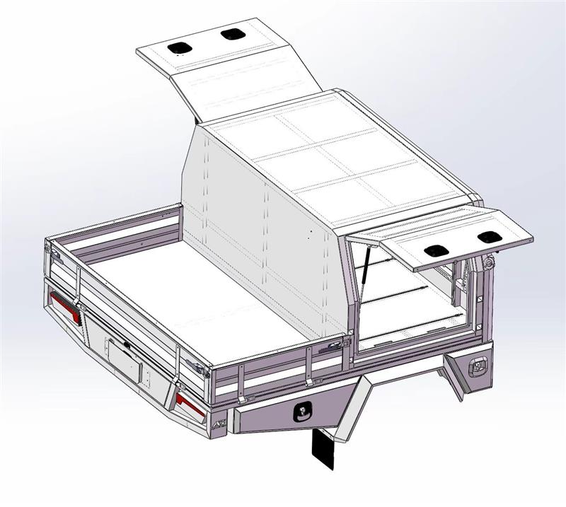 1000mm Aluminium American Truck Canopy - Black
