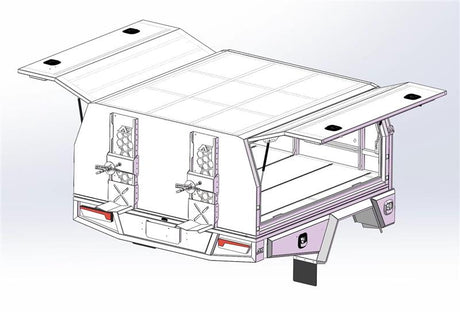 2500mm Aluminium American Truck Canopy - Black