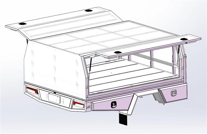 2500mm Aluminium American Truck Canopy - Black