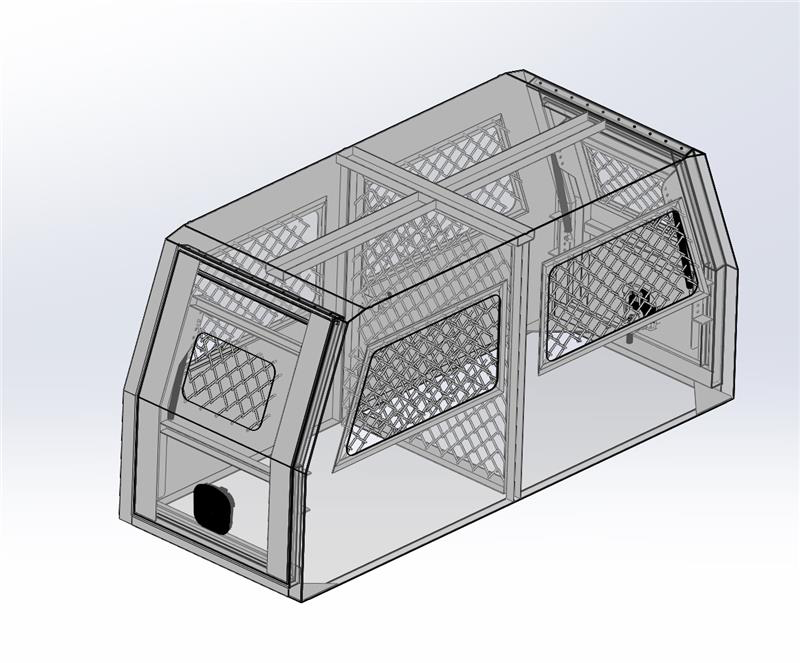 700mm Lite Dog Box - Matte Black