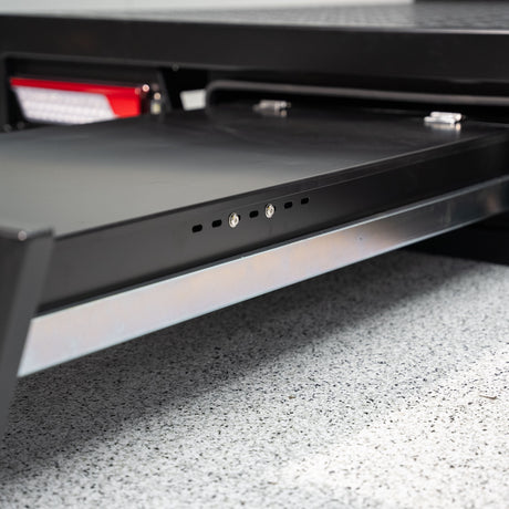 Aluminium Dual Cab Tray with Trundle - 1700mm - Matte Black