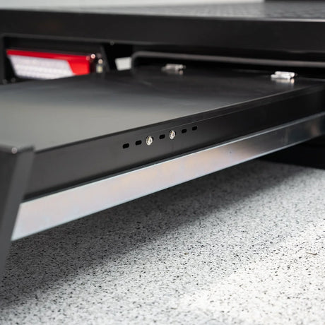 Aluminium Single Cab Tray with Trundle - 2400mm - Matte Black