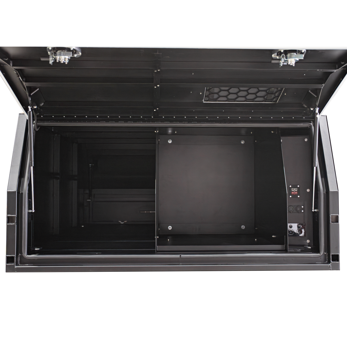 1700mm Aluminium Canopy with Dog Box Section - Matte Black