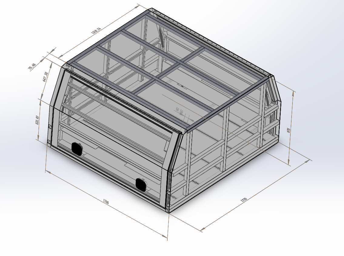 79 Series 1700mm Aluminium Canopy - Matte Black
