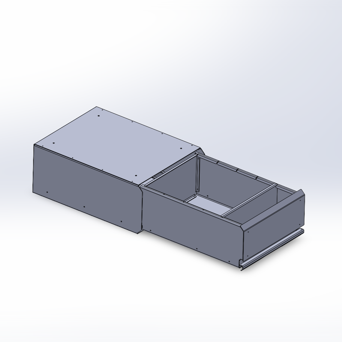 Medium Aluminium Storage Drawer - Heavy Duty Slides