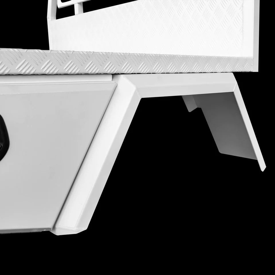 Aluminium Tray 1650mm W/Headboard - White