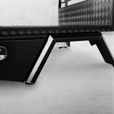 Aluminium Tray 1650mm w/Headboard - Black