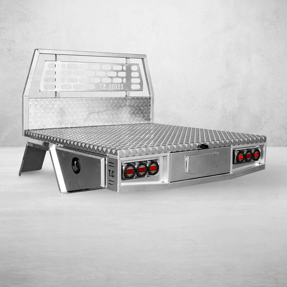 Aluminium Tray 1800mm W/Headboard - Alloy