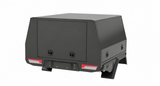 1700mm 3-Door Chassis Mount - Matte Black, rear three-quarter view on clean white