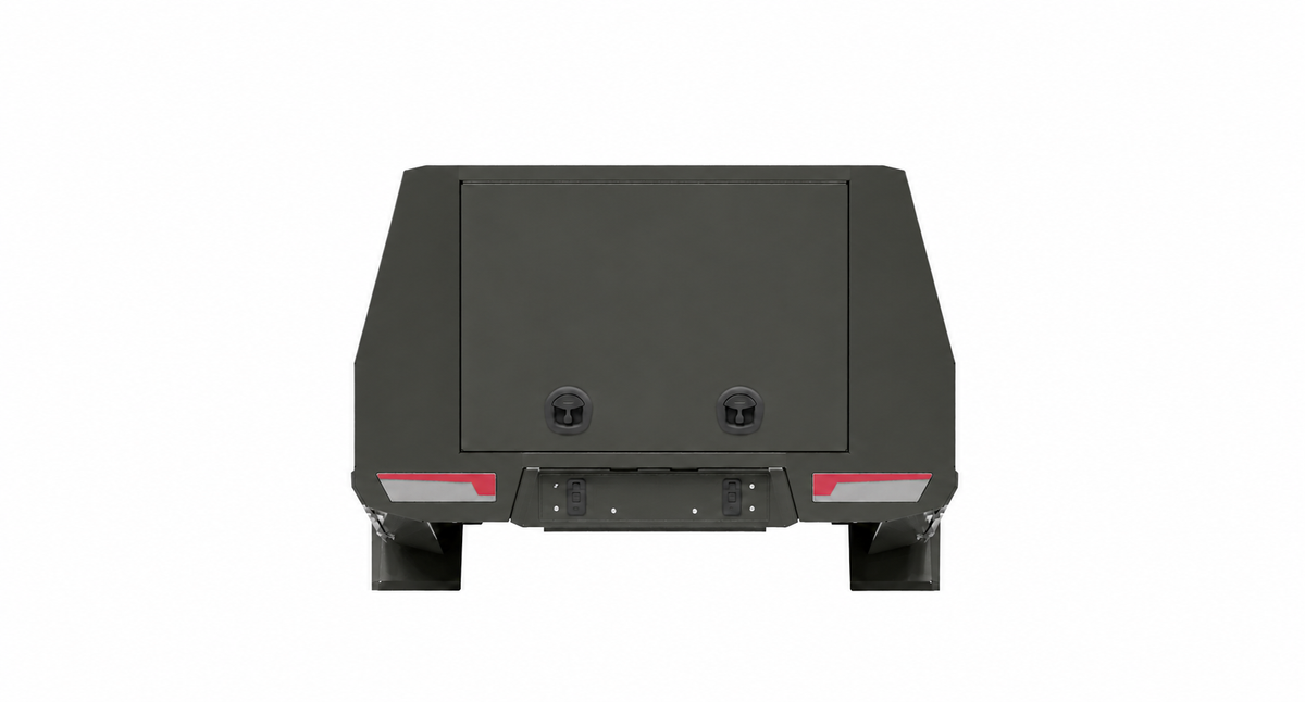 1700mm 3-Door Chassis Mount - Matte Black, rear view, clean white background