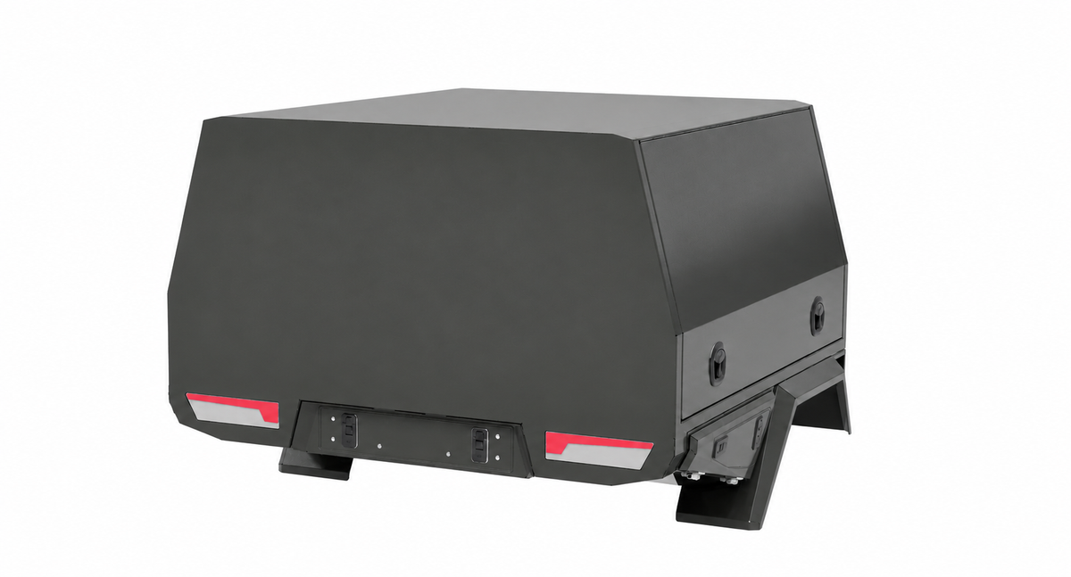 1700mm Chassis Mount - Matte Black, rear three-quarter view on clean white