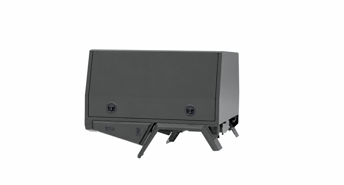1700mm Chassis Mount - Matte Black, side front view, clean white background