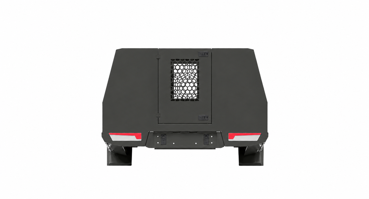 1700mm Toolbox Chassis Mount - Matte Black, rear view, clean white background