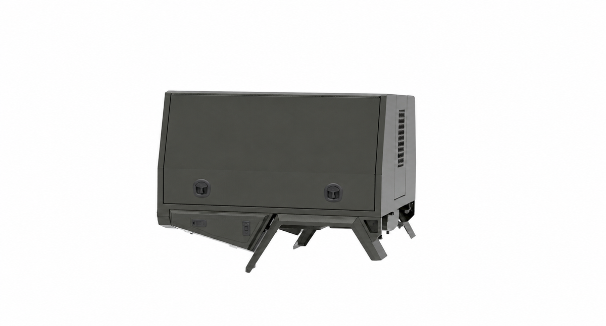 1700mm Toolbox Chassis Mount - Matte Black, side front view, clean white background