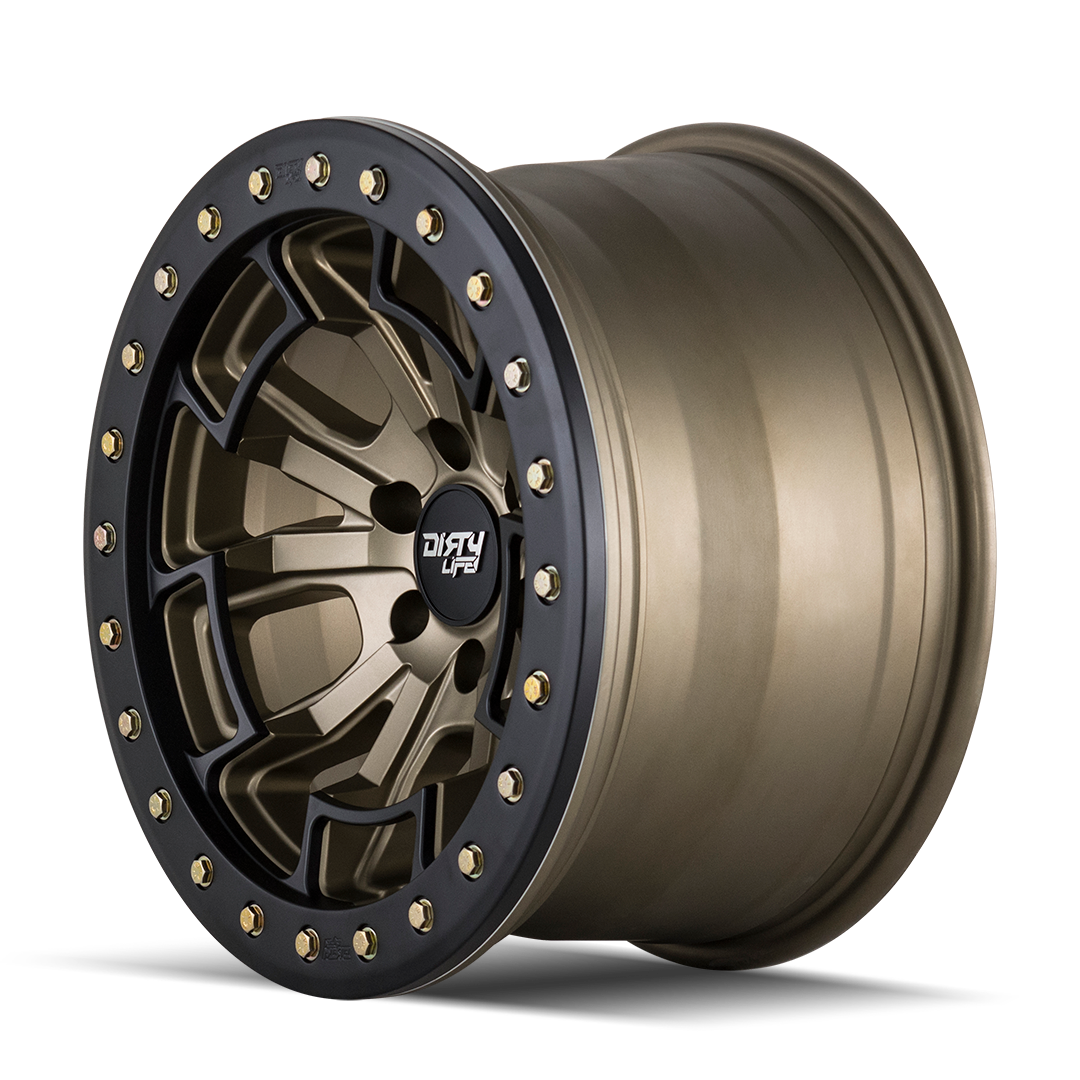 DIRTY LIFE 17x9 0P 6x114.3 CB66.1 Dual Tek DT1 Satin Gold Black Lip 1542KG