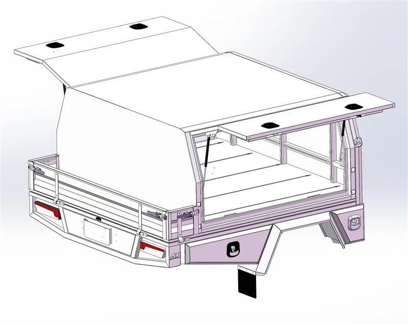 2200mm Aluminium American Truck Canopy - Black