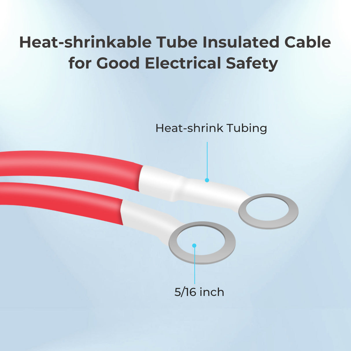 Renogy ANL Fuse Cable with Double Ring Terminals 5FT 6AWG for 5/16 in Lugs