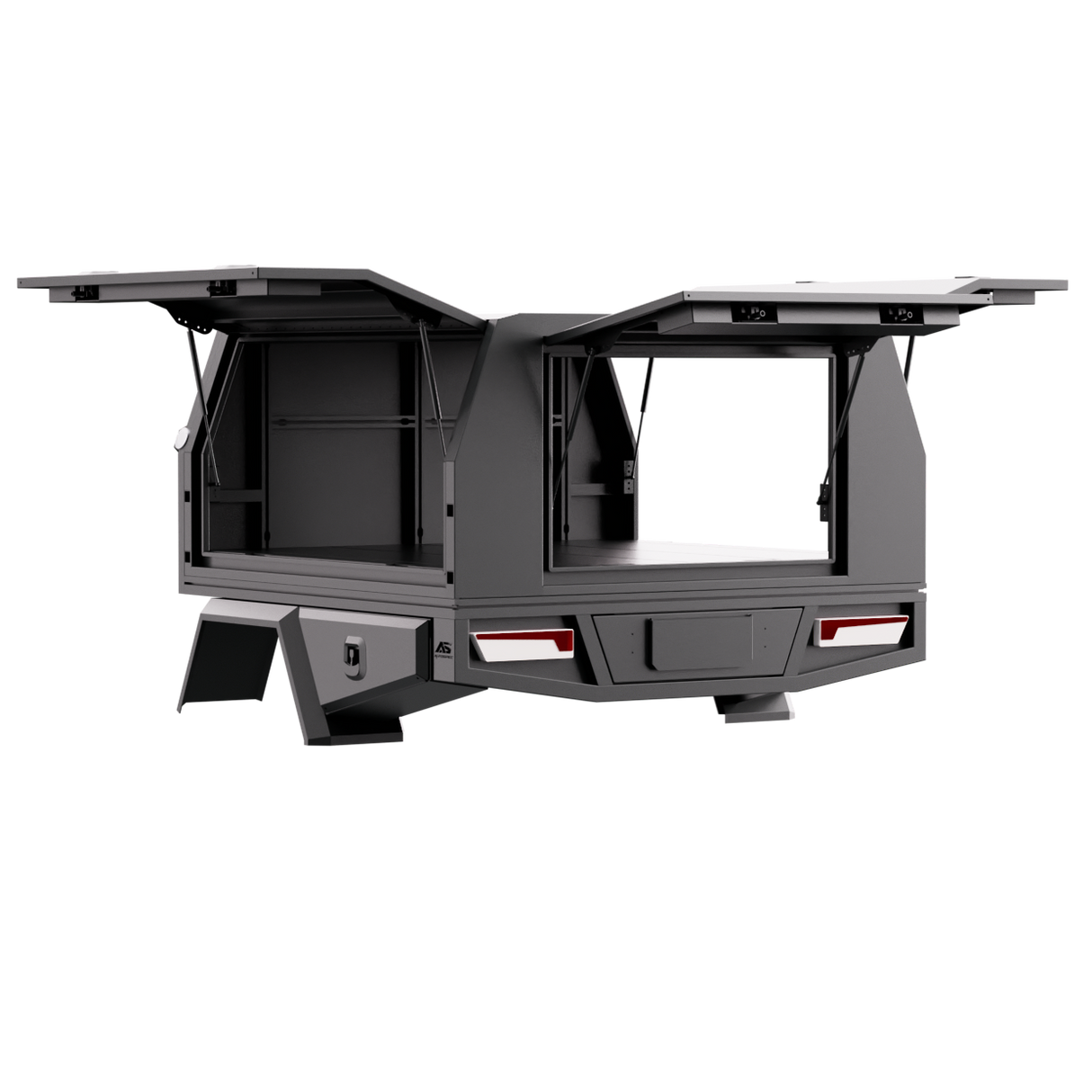 1700mm Aluminium 3 Door Canopy - Matte Black