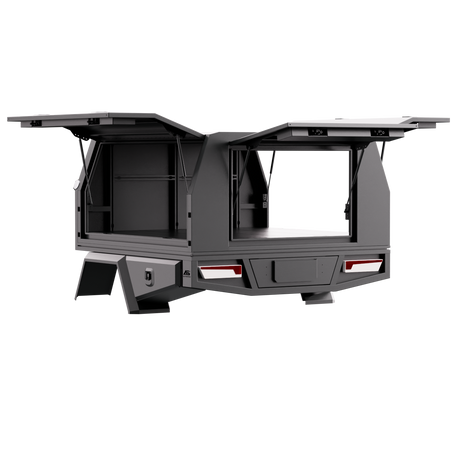 1700mm Aluminium 3 Door Canopy - Matte Black