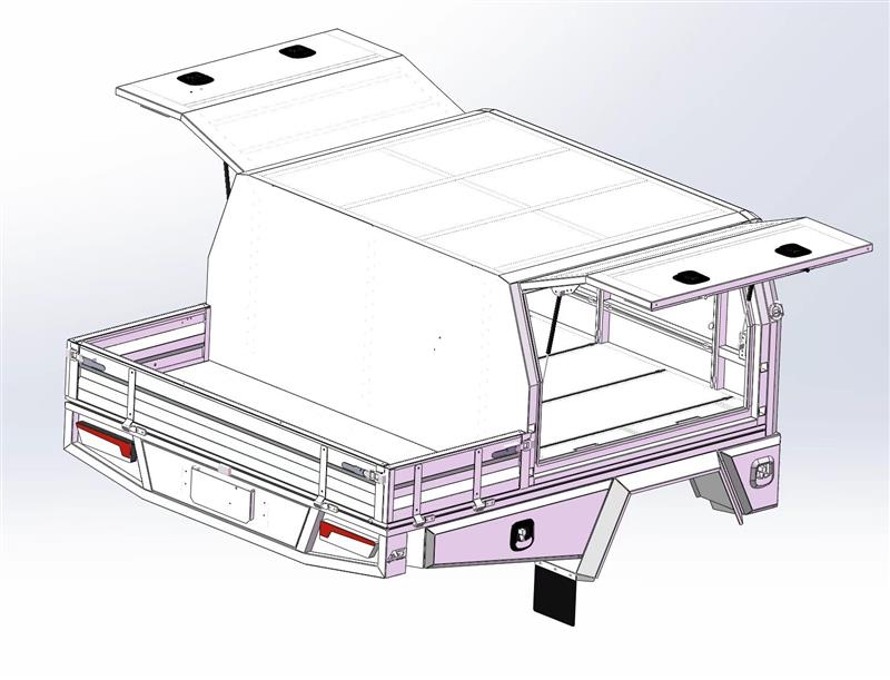 2000mm Aluminium American Truck Canopy - Black