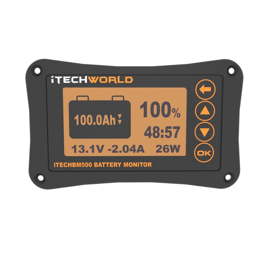 iTECHBM500 500 Amp Battery Monitor with Shunt (NEW 2024 MODEL)