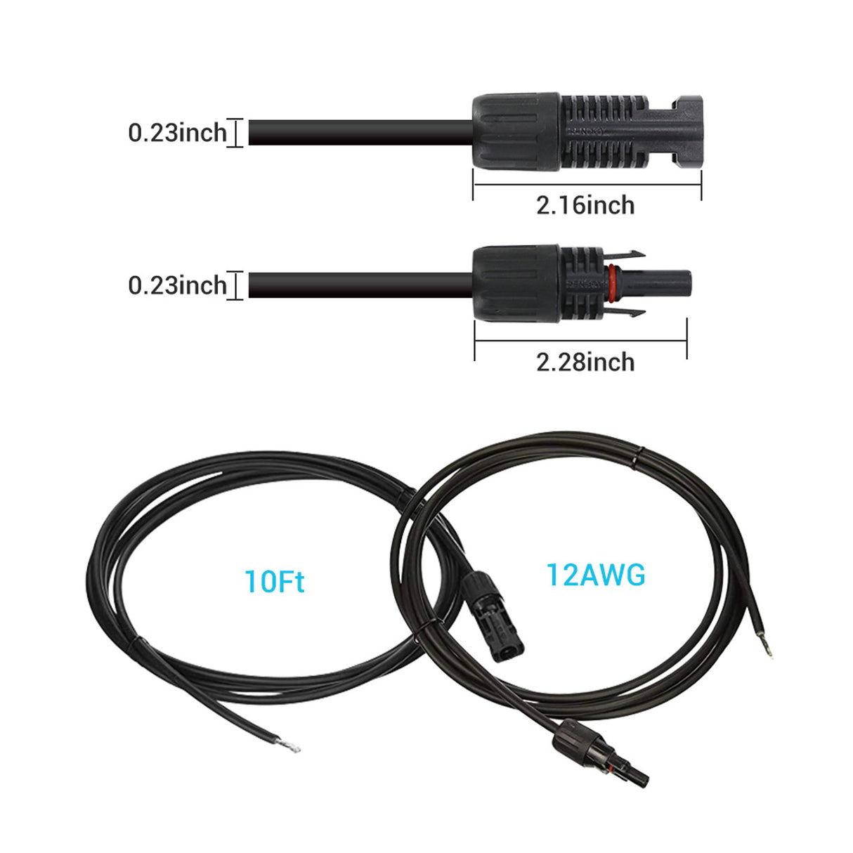 Solar Panel to Charge Controller Adaptor Kit 10 Ft 12 AWG