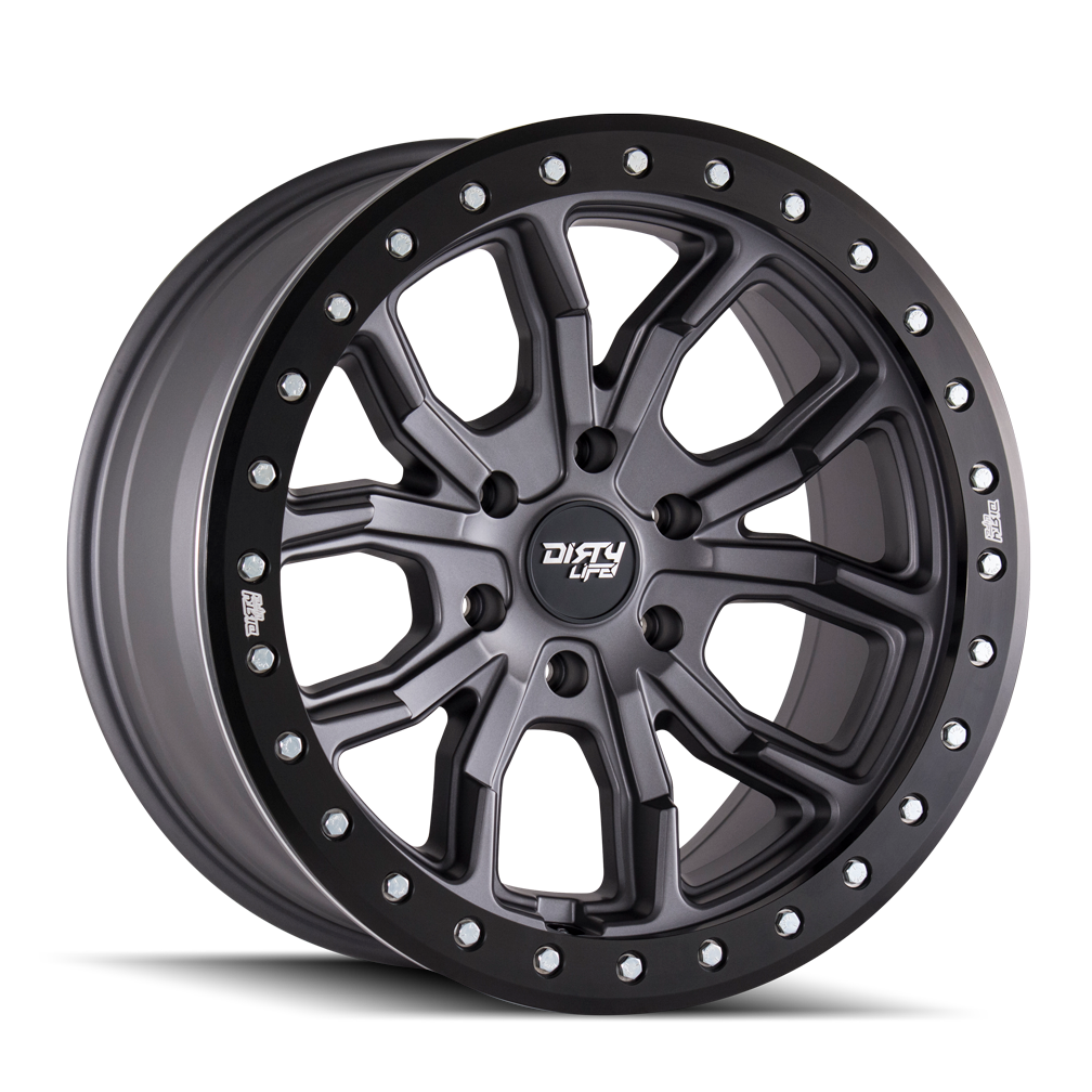 DIRTY LIFE 17x9 12N 5x150 CB110.2 Dual Tek DT1 Satin Graphite Black Lip 1542KG (AW-4)