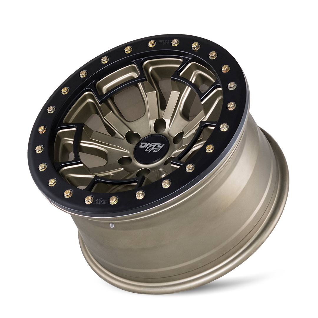 DIRTY LIFE 17x9 12N 6x139.7 CB110 Dual Tek DT1 Satin Gold Black Lip 1542KG