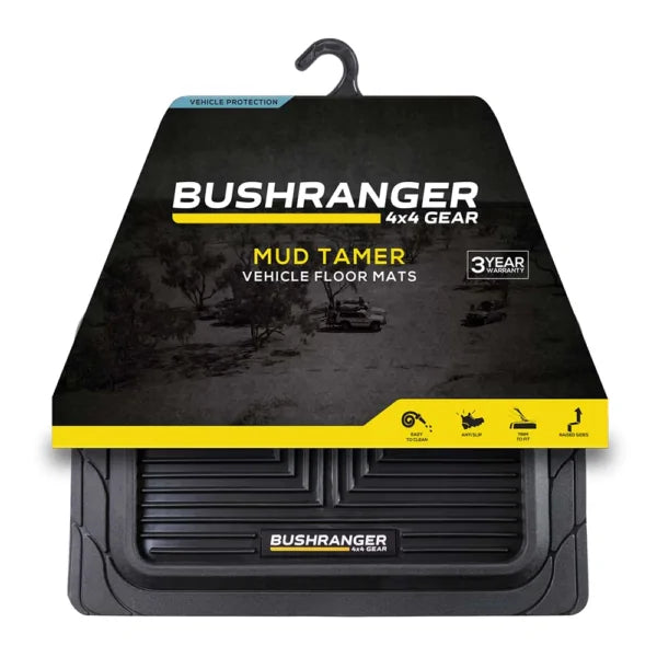 Bushranger Mud Tamer Floor Mats - Charcoal - Rear