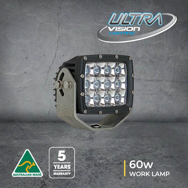 Atom 60W LED Work Lamp - Black Rim