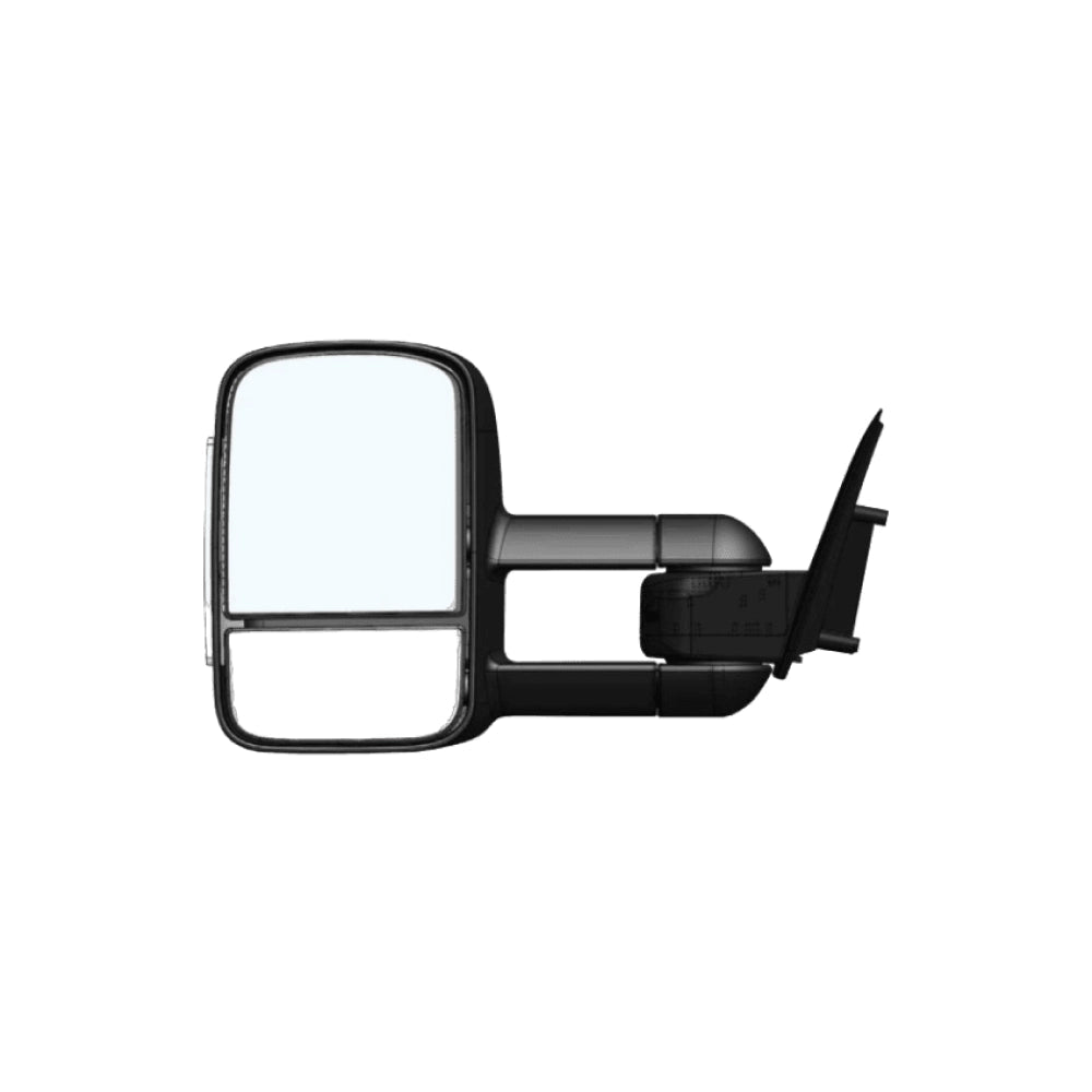 Clearview Towing Mirrors [Compact, Pair, Power-Fold Upgrade Wiring Kit, Power-Fold, Indicators (Cat 6), Electric Kit, Electric, Black] - Toyota LandCruiser 70 Series 2021 on