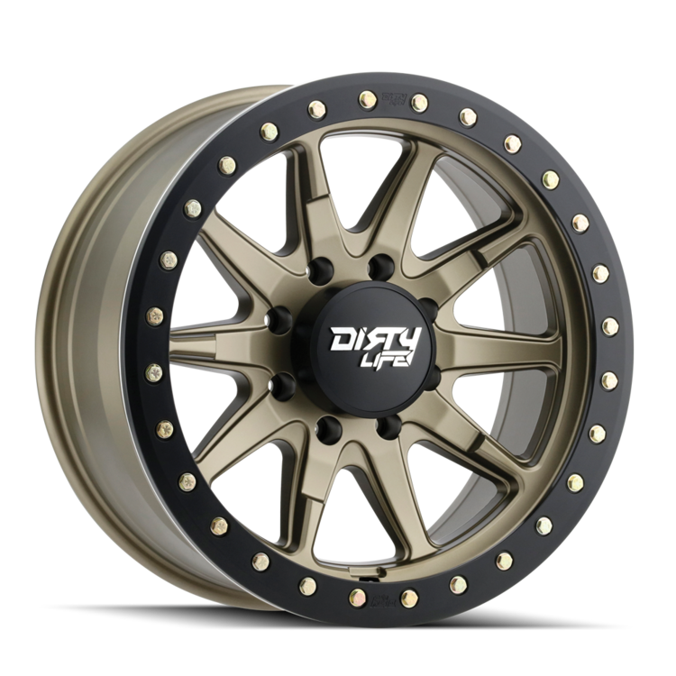 DIRTY LIFE 17x9 0P 6x139.7 CB110 Dual Tek DT2 Satin Gold Black Lip 1542KG