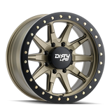 DIRTY LIFE 17x9 0P 6x139.7 CB110 Dual Tek DT2 Satin Gold Black Lip 1542KG