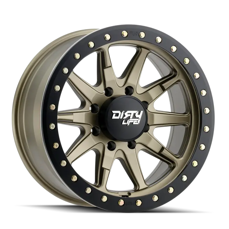 DIRTY LIFE 17x9 12N 6x139.7 CB110 Dual Tek DT2 Satin Gold Black Lip 1542KG