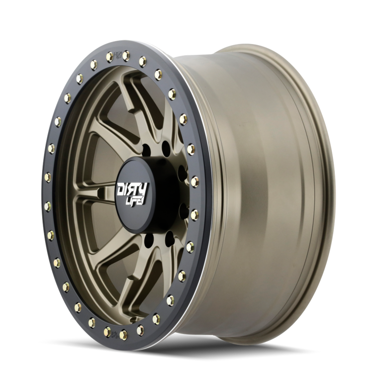 DIRTY LIFE 17x9 0P 6x139.7 CB110 Dual Tek DT2 Satin Gold Black Lip 1542KG