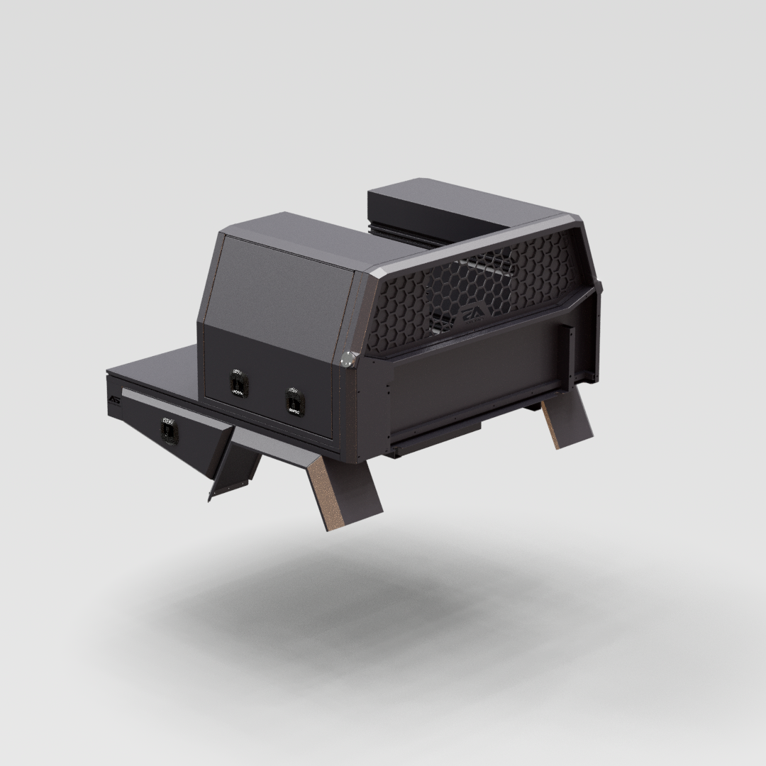 Aluminium Toolbox 1000mm - Matte Black