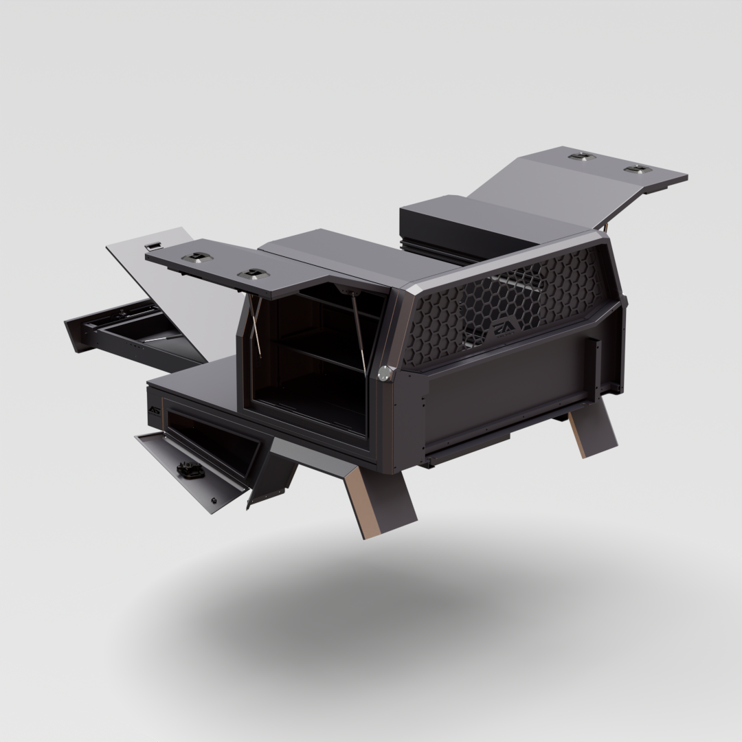 Aluminium Toolbox 1000mm - Matte Black