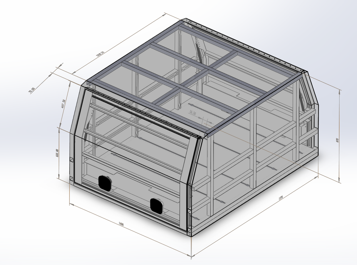 Aluminium 79 Series Canopy 1400mm - Matte Black
