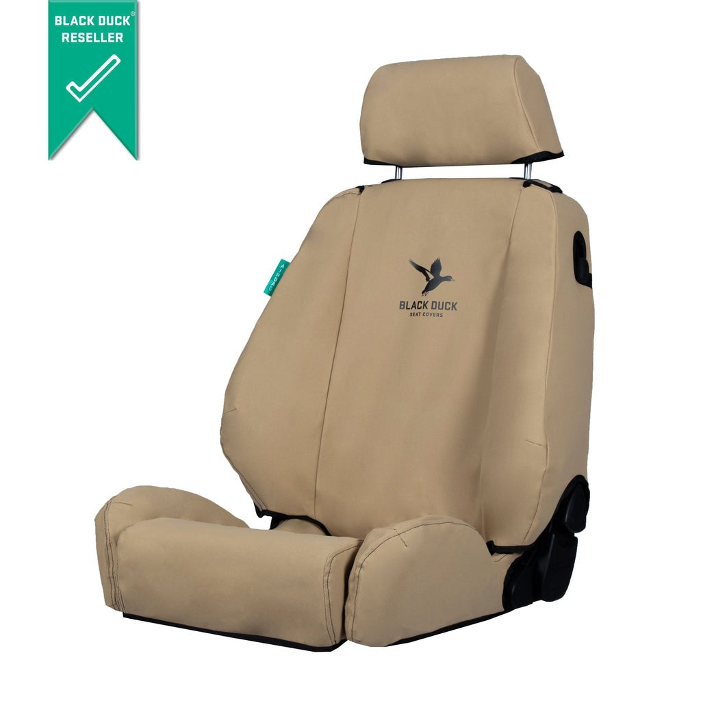 MITSUBISHI PAJERO (2009-2022) Nx Glx With Side Airbags Black Duck® Seatcovers - Mpj092abc Mpj09con Mpj09abcdr Mpj177