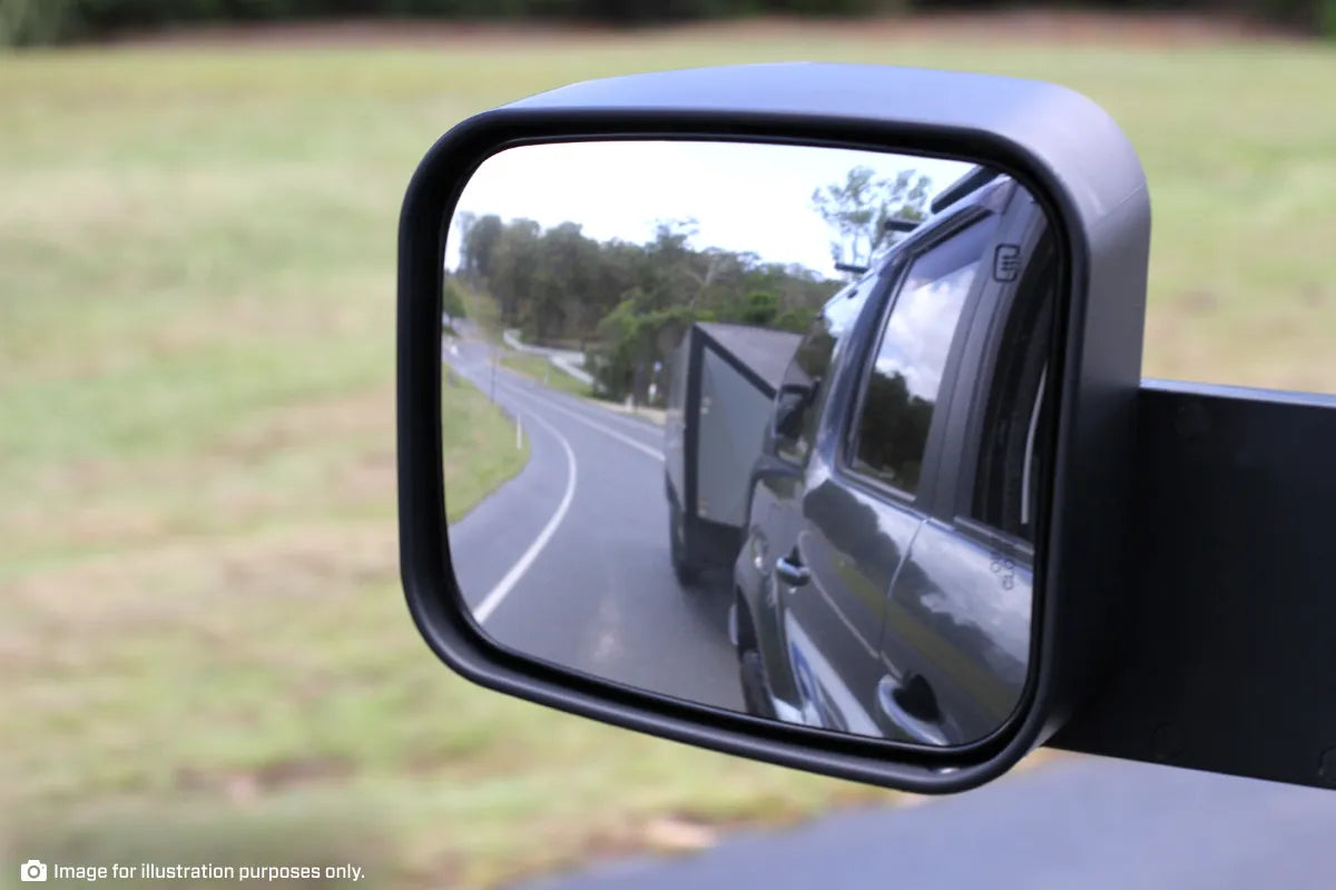 MSA 4x4 MAZDA BT50 TOWING MIRRORS (2020-CURRENT) - CHROME, ELECTRIC, INDICATORS, BLIND SPOT MONITORING