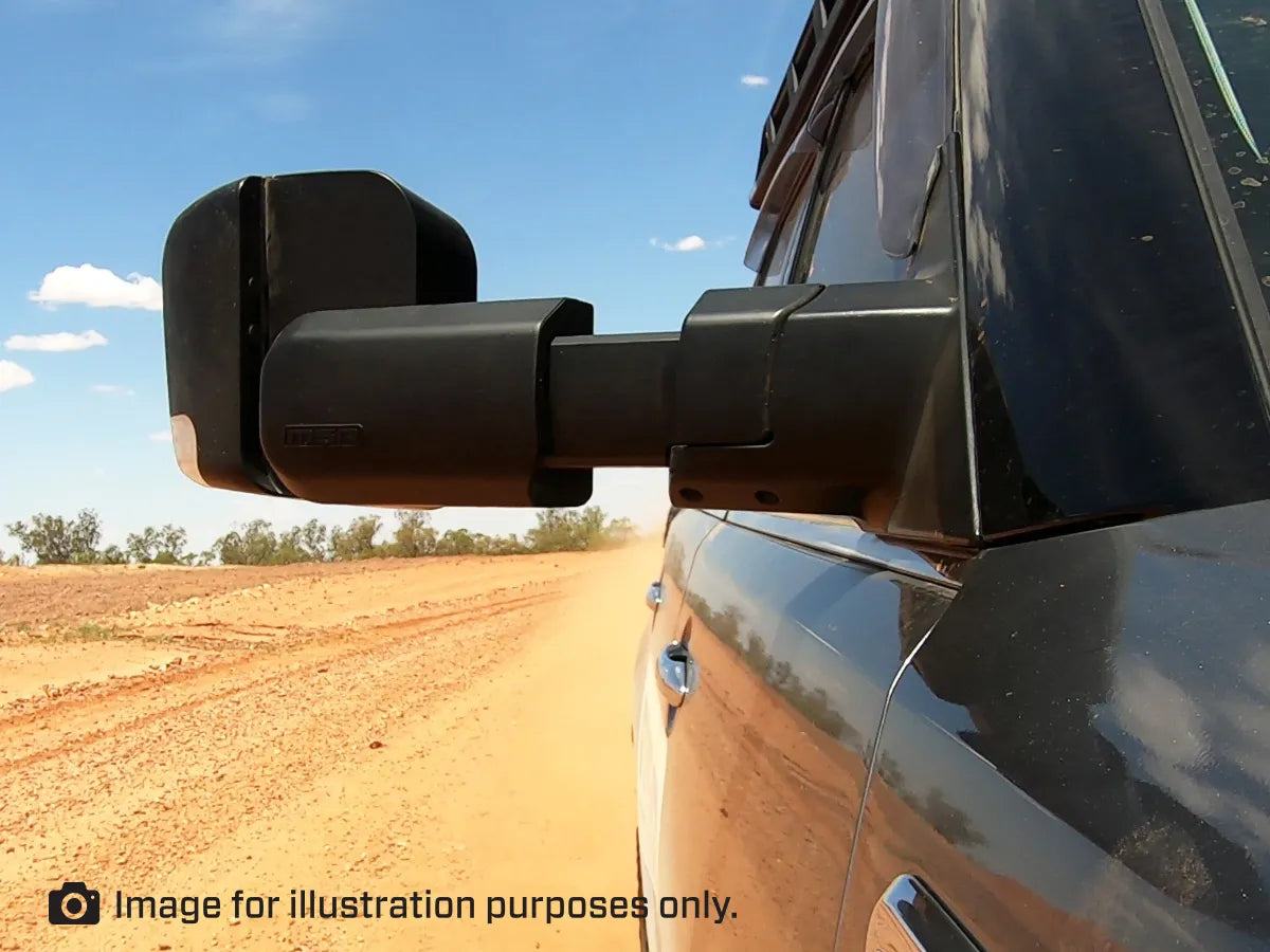 MSA 4x4 FORD EVEREST TOWING MIRRORS (2015-MAY 2022) - Black, Electric, Heated, Indicators, Blind Spot Monitoring