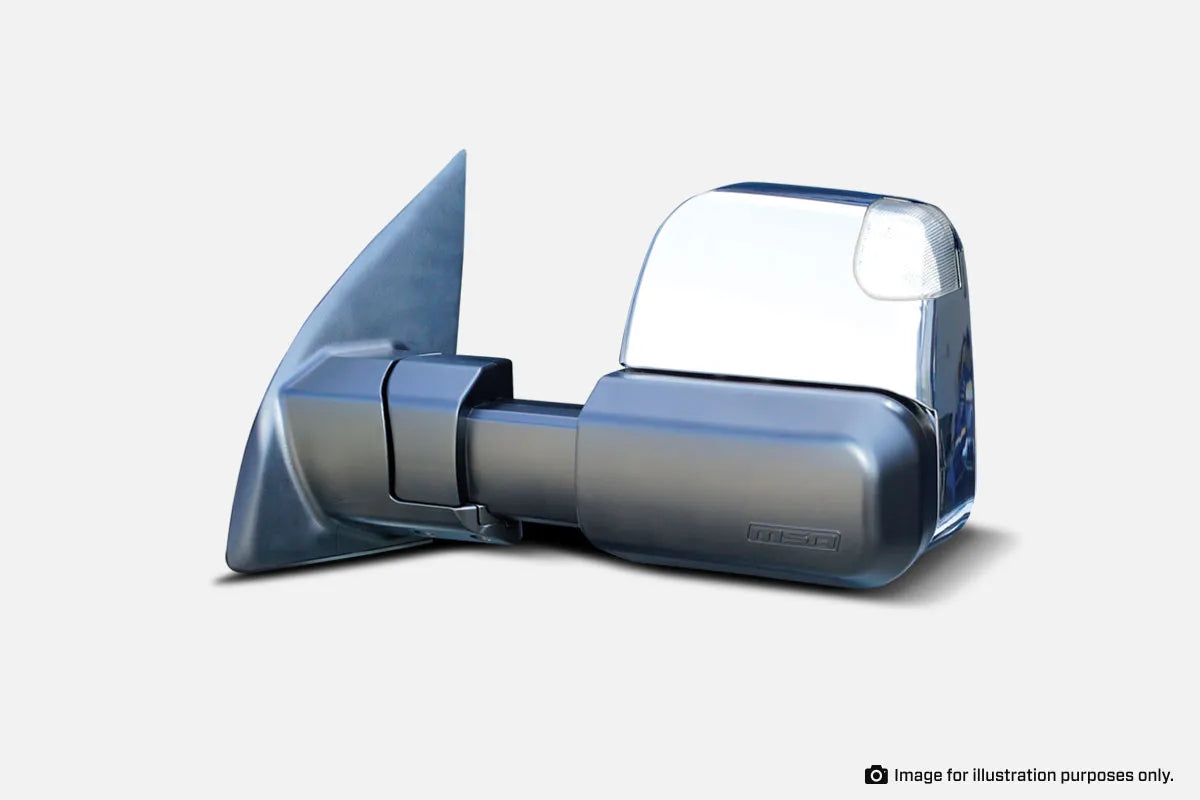 MSA 4x4 MAZDA BT50 MSA POWER FOLD™ TOWING MIRRORS (2020-CURRENT) - Chrome, Electric, Heated, Indicators, Blind Spot Monitoring, Powerfold