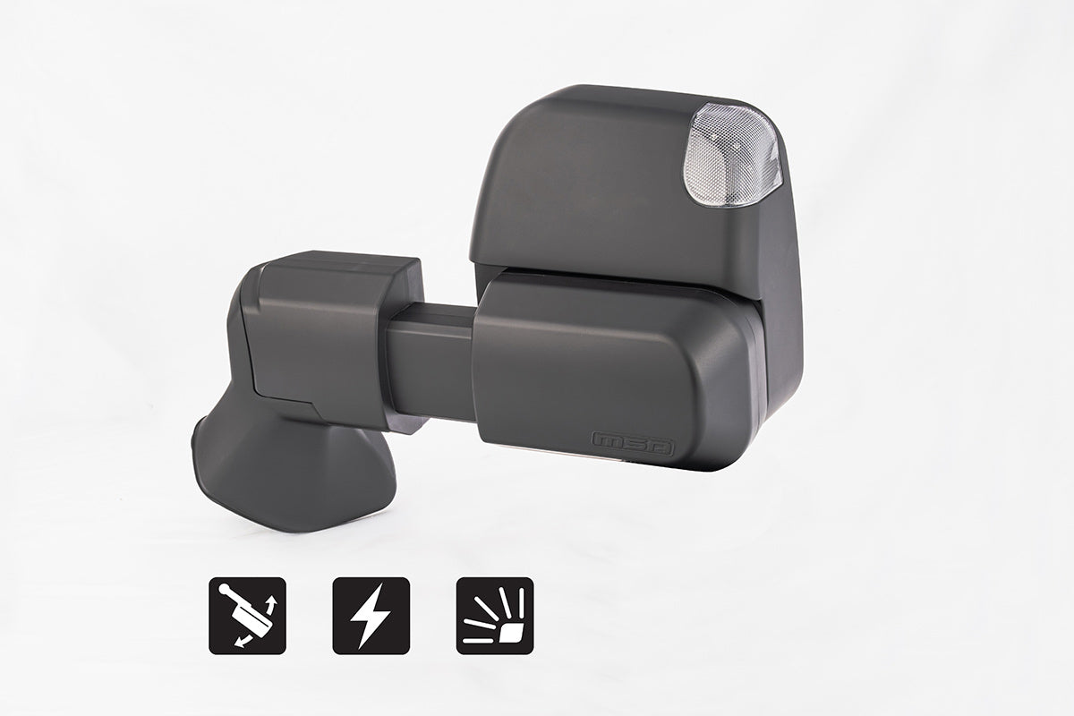 MSA 4x4 LANDCRUISER 300 SERIES POWER FOLD™ TOWING MIRRORS (07/2021-CURRENT) - Black, Electric, Indicators, Powerfold