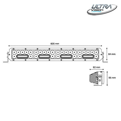 Nitro Maxx 24" LED Light Bar - Black Rim