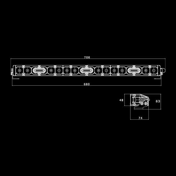 Ultra Vision Nitro Maxx 110W 27″ Single Row Light Bar