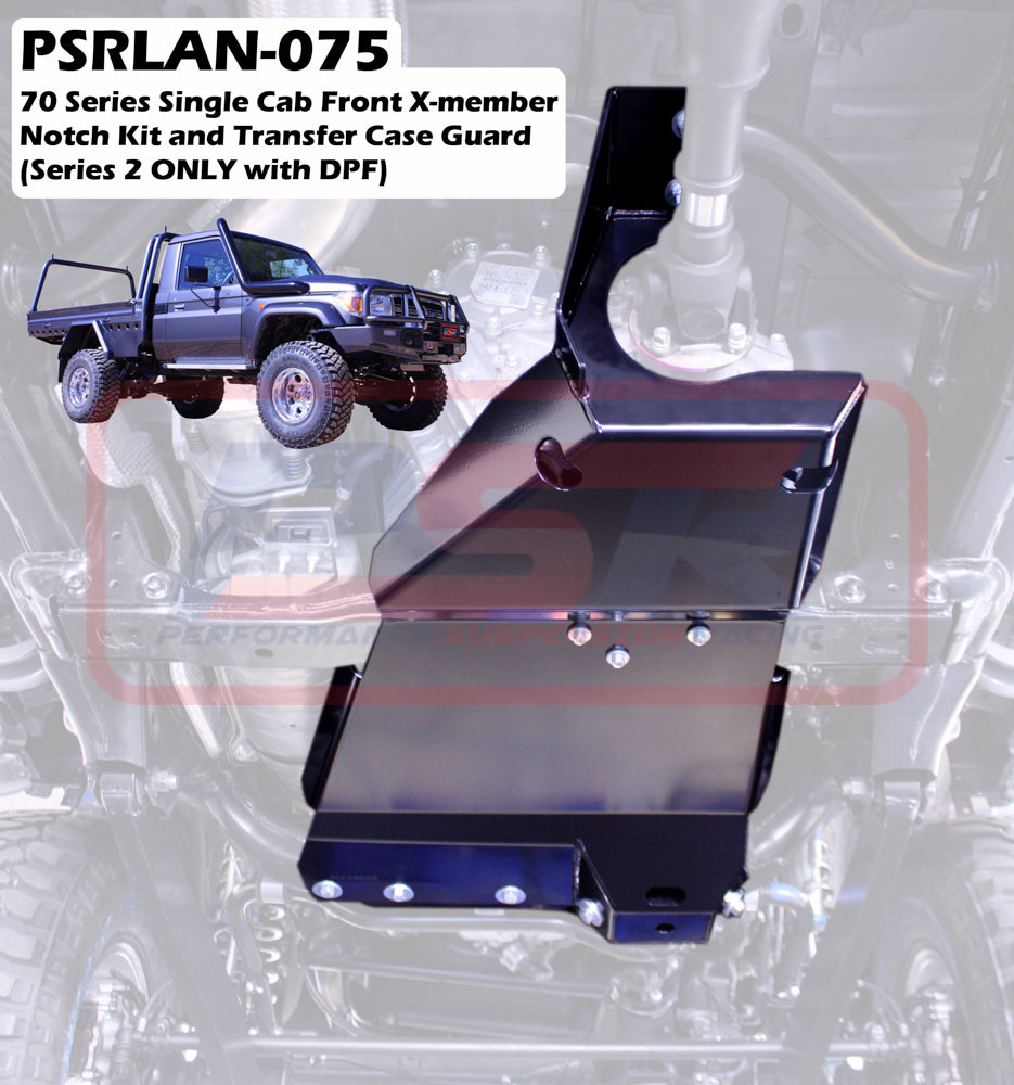 Toyota Landcruiser 70 Series Single Cab Front X-member Notch Kit and Transfer Case Guard Kit (Series 2 ONLY with DPF)