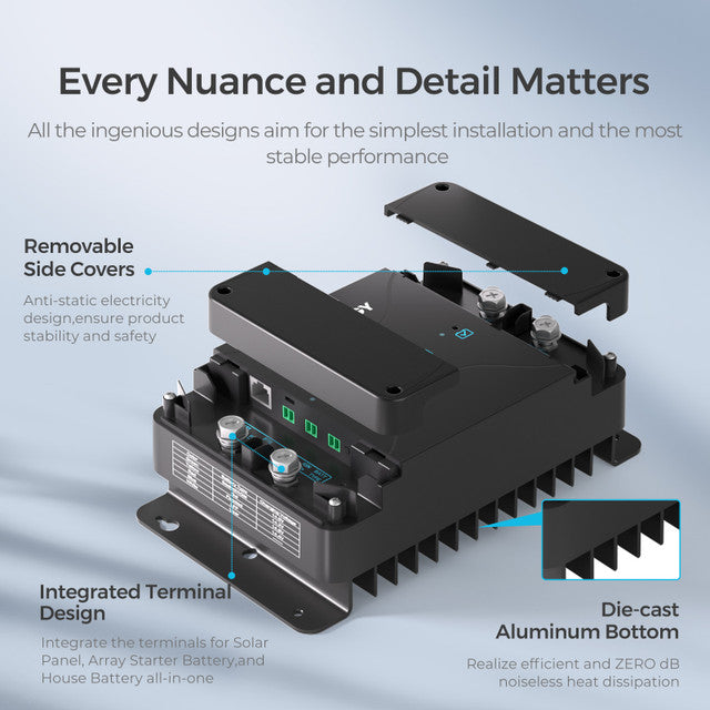 Renogy DCC50S 12V 50A Dual Input DC to DC Battery Charger with MPPT