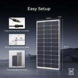 Renogy 12Volt 100W Rigid Solar Panel(16BB N-Type)